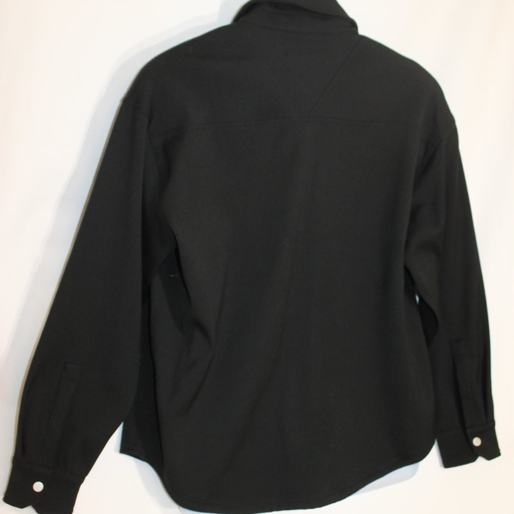 REPRESENT MEN'S BLACK SNAP FRONT JACKET SIZE MEDIUM COLLARED POCKETS LONG SLEEVE - Picture 2 of 13
